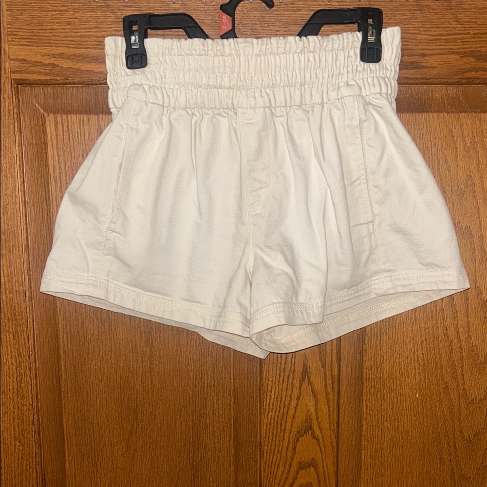 Aerie High Waist Cream Shorts